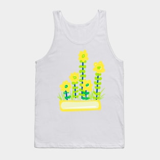 YELLOW FLOWERS IN YELLOW POT Tank Top